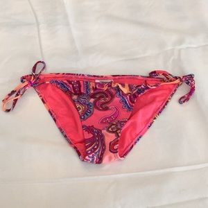 Neon pink paisley string bikini bottoms!